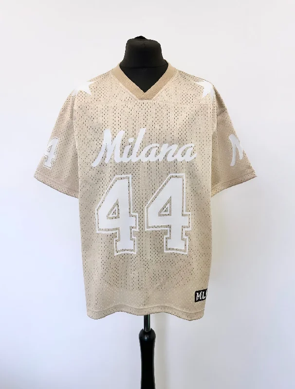 Discount Mania Taupe Mesh Heavyweight Jersey.