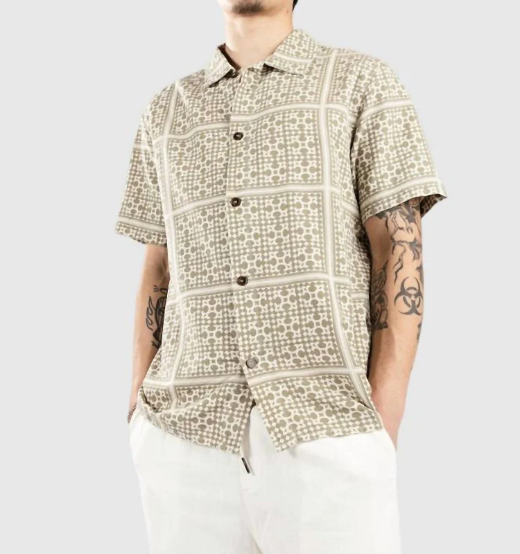 New Deal Tile Short Sleeve Shirt In Sage