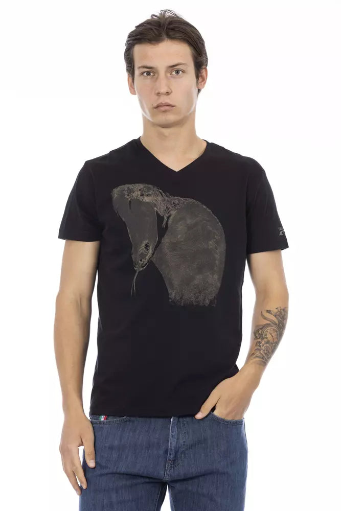 Limited Time Offer Trussardi Action  Cotton Men V-Neck Men's T-Shirt
