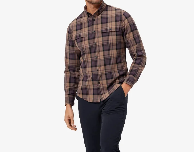 Weekend Discounts to Indulge In Upstate Flannel Shirt In Caribou Brown Plaid
