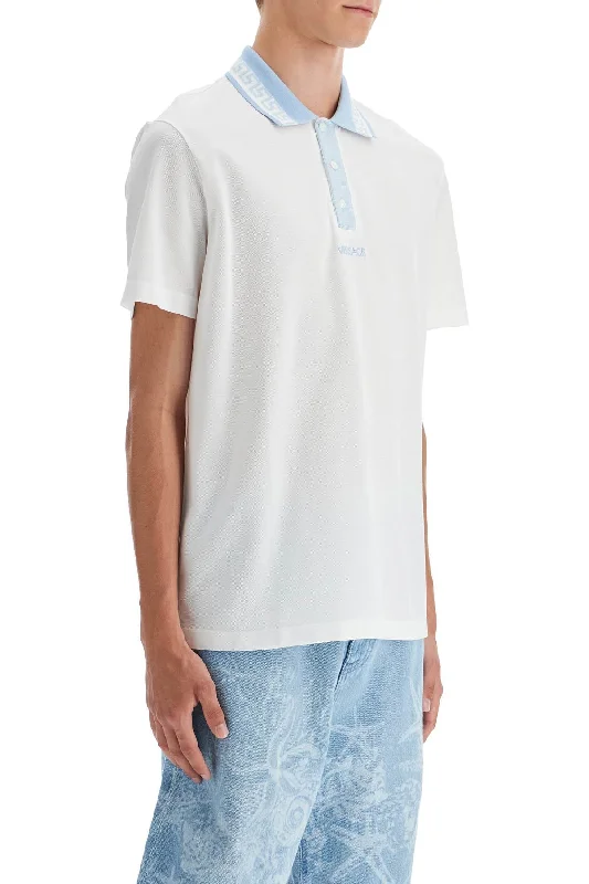 Time-Sensitive Versace Polo Shirt With Greek Motif