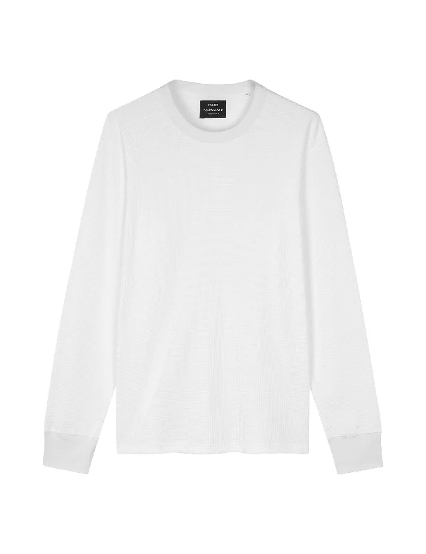 Discount Days Waffle Laust Tee LS, White