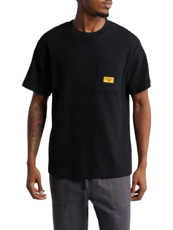 Weekend Offers That Please Waffle Pocket Shirt In Black