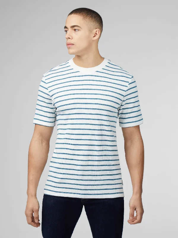 Weekend Savings Fiesta Signature Waffle Stripe Tee - Snow White