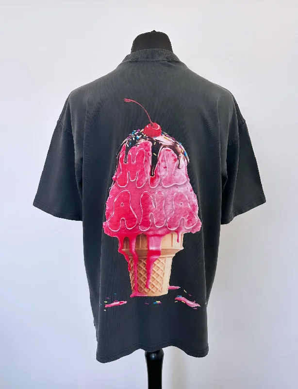 Online Specials Washed Black Heavyweight Ice Cream T-shirt.