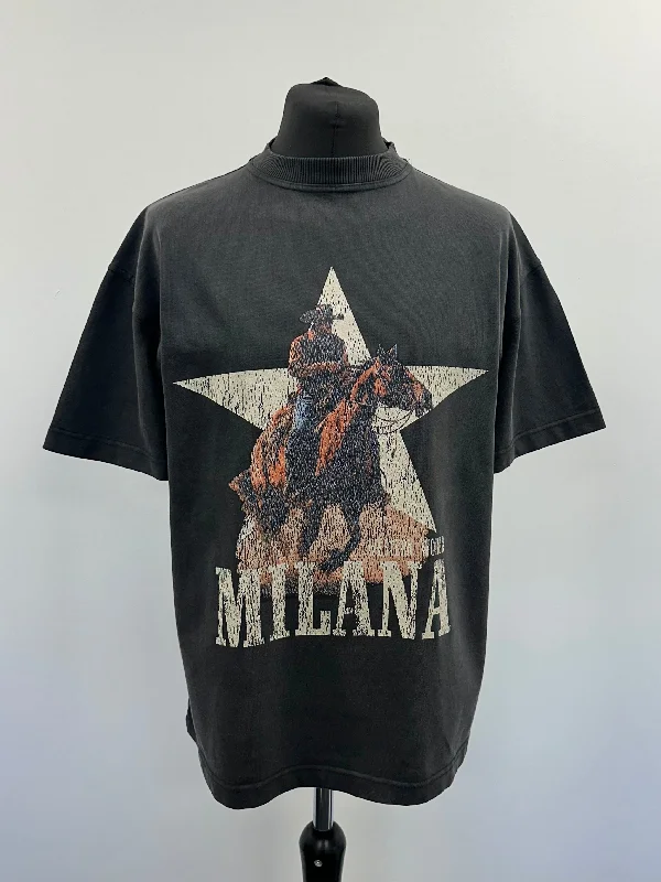 Customer Appreciation Sale Washed Black Western World Heavyweight T-shirt.