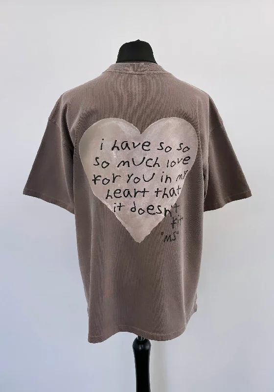 Unmissable Sale Washed Brown Love Note Heavyweight T-shirt.