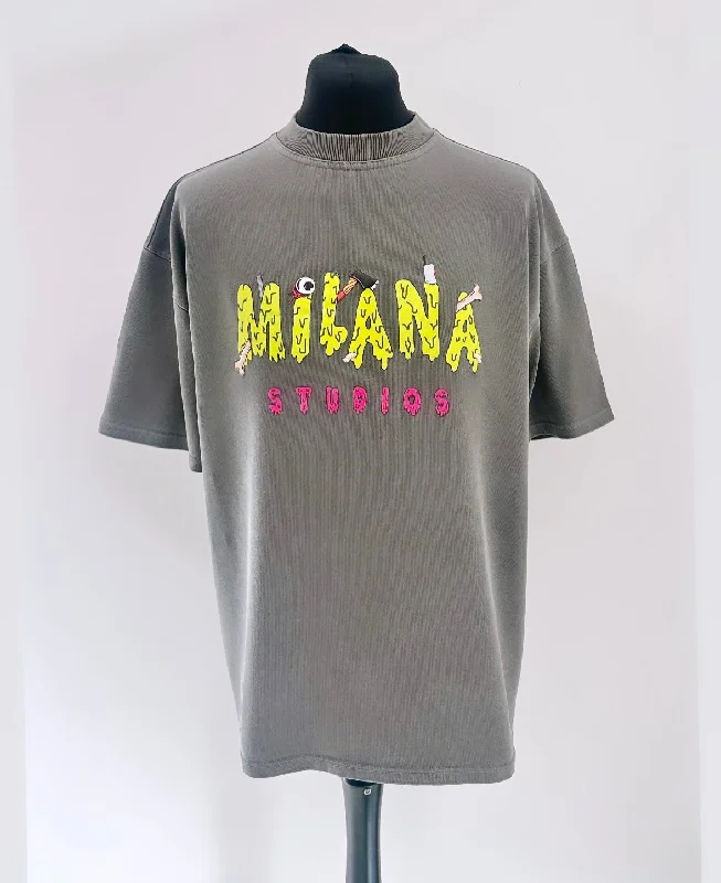 Weekend Extravaganza: Shop Now Washed Charcoal Bubble Heavyweight T-shirt.
