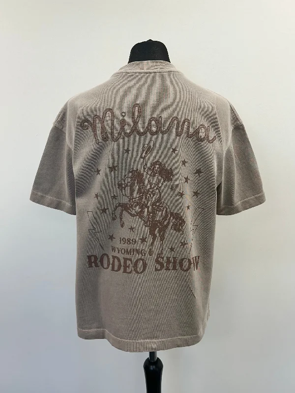 Mega Sale Washed Taupe Rodeo Show Heavyweight T-shirt.