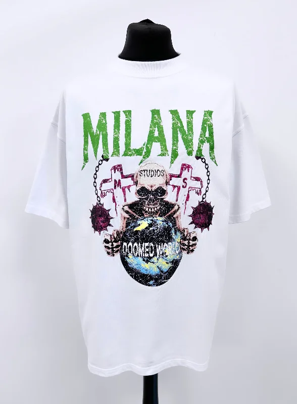 Weekend Savings Fiesta White Skeleton World Heavyweight T-shirt.