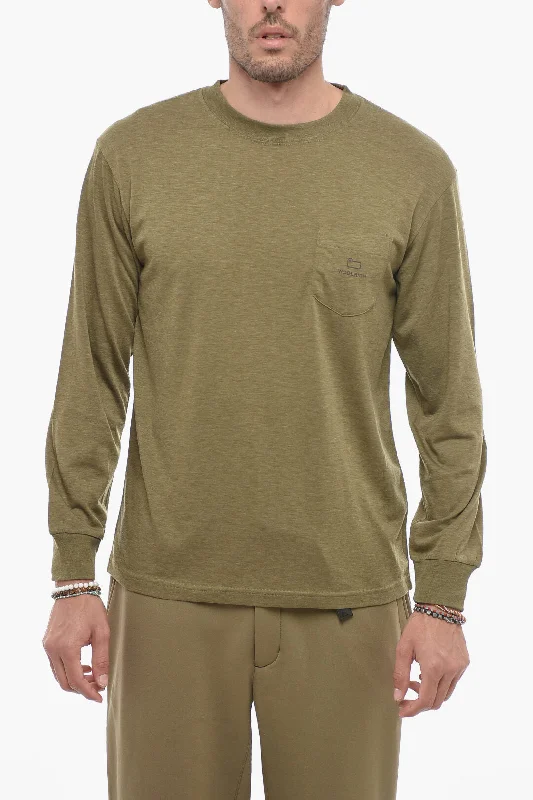 Fantastic Offers Woolrich Long Sleeved Crew-neck T-Shirt with Breast Pocket